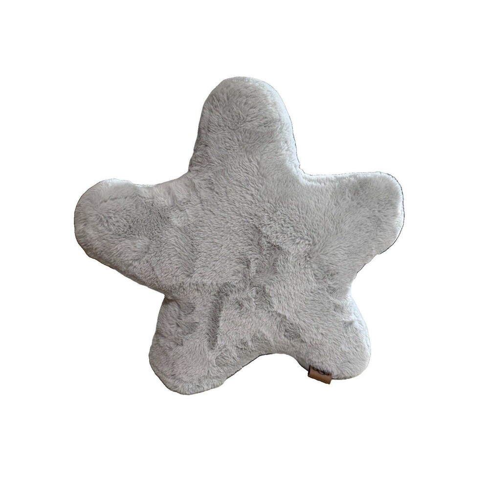 UGG Star Shaped Snuggly Faux Fur Throw Pillow Gray